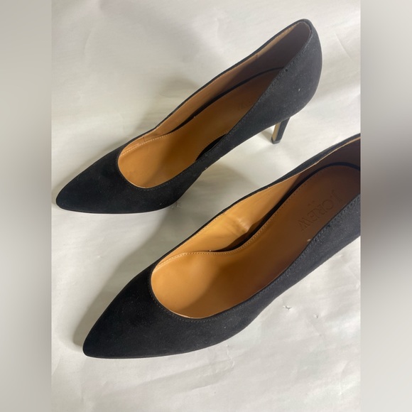 J Crew Women's Pumps Size 9.5  Black 3” Heel Vegan Suede - Picture 3 of 6